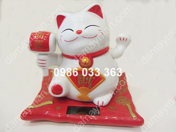Mèo Thần Tài Maneki Neko Trắng 815
